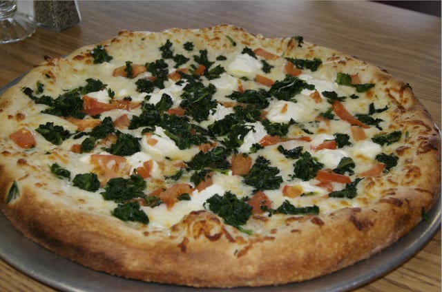 White Spinach Pizza.