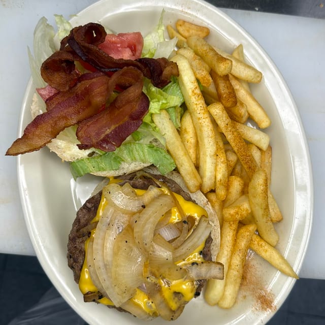 Double Cheeseburger With Bacon.