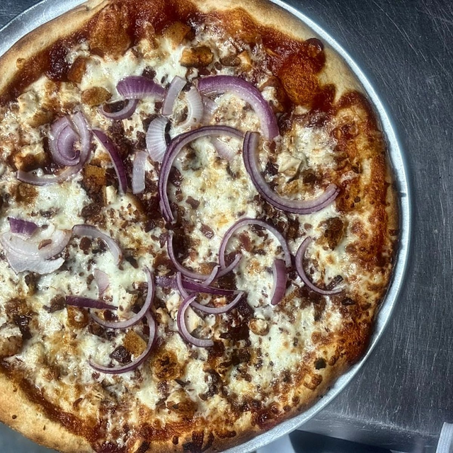 Chicken BBQ Pizza.