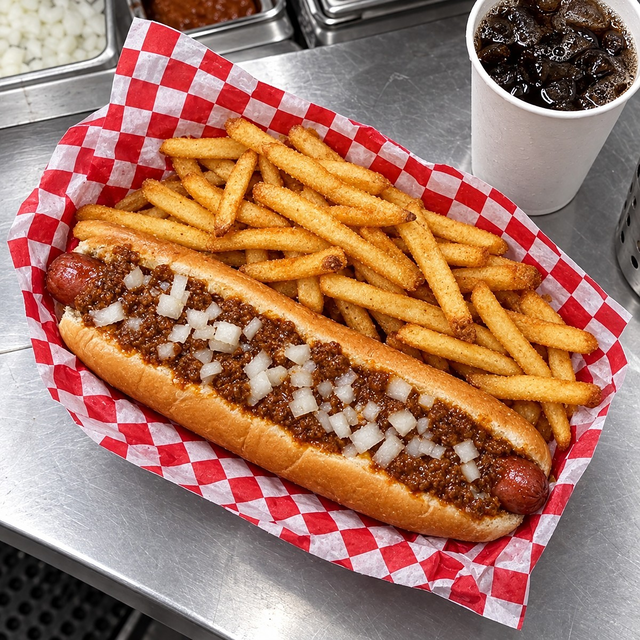 Footlong Hot Dog Lunch.