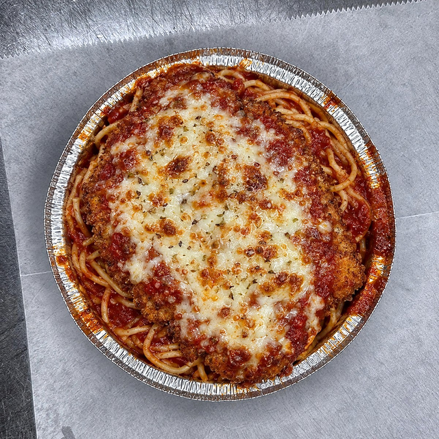 Chicken or Veal Parmigiana.