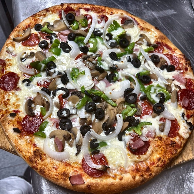Soprano's Super Combo Pizza.