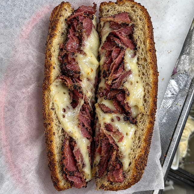 Pastrami & Cheese Sandwich.