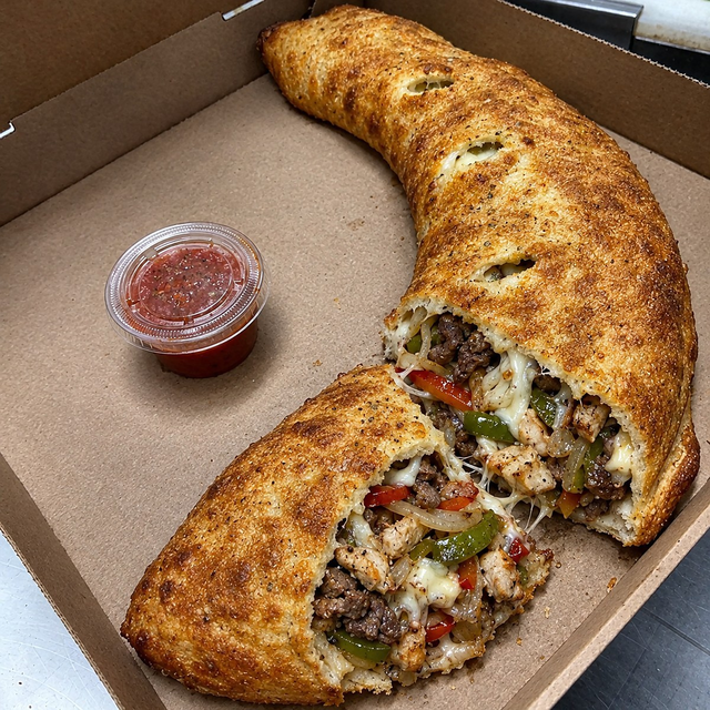 Steak & Chicken Philly Calzone.