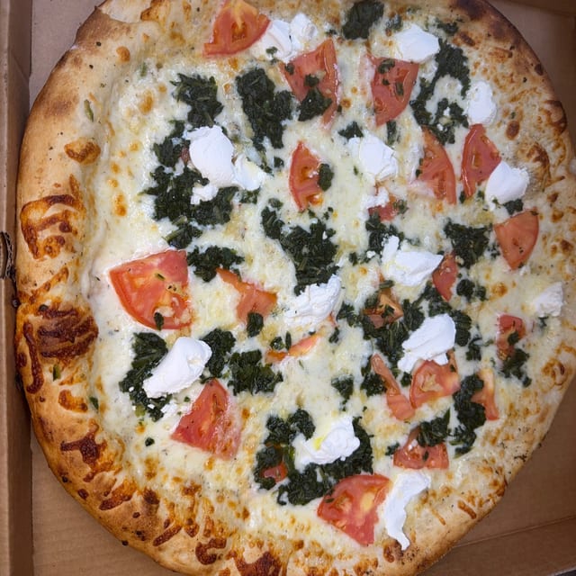 White Spinach Pizza.