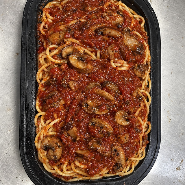 Spaghetti With Mushroom Sauce.