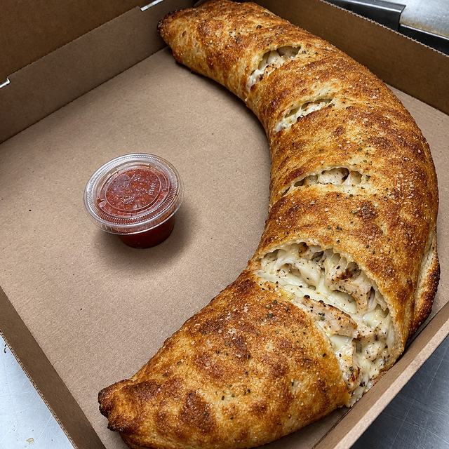 Chicken Alfredo Stromboli.