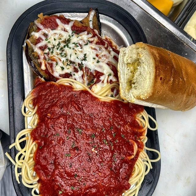 Eggplant Parmigiana Lunch.