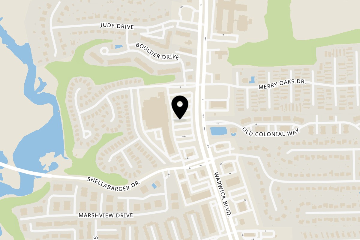 Map showing the location of Soprano Italian Restaurant on 15537 Warwick Blvd in Newport News